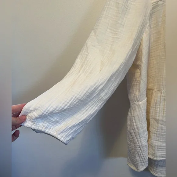 Madewell Lightspun Millbrook Puff-Sleeve Peplum Top- XL - Picture 7 of 7